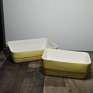 Vintage 1950s Westinghouse by Hall Yellow Bakeware Rectangle and Loaf